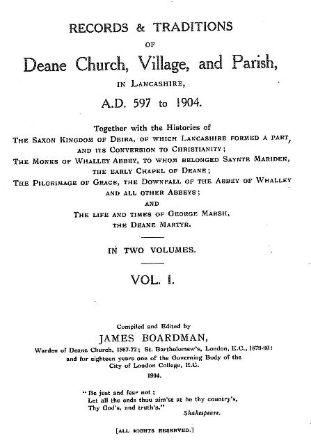 Records and Traditions of Deane Church Volume 1